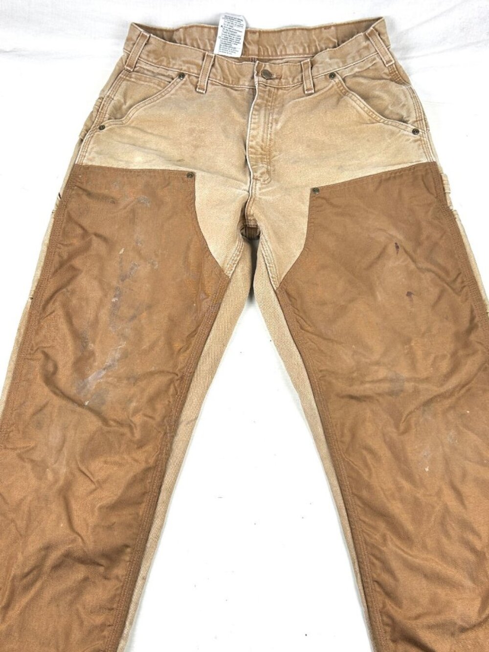 Carhartt Double Knee Front Duck Canvas Work Pants Men's 32x32 Tan B292